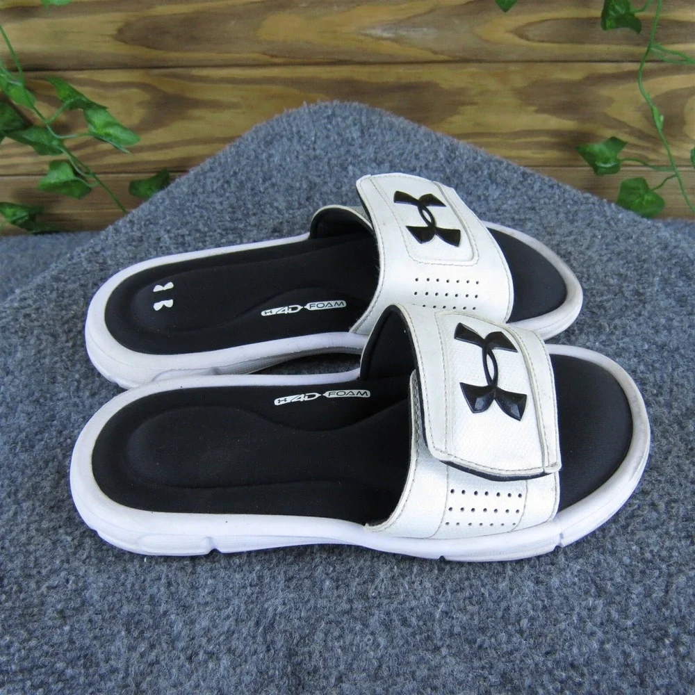 Under‎ Armour Slide  Boys Y 3 Medium Sandal White Synthetic Hook & Loop